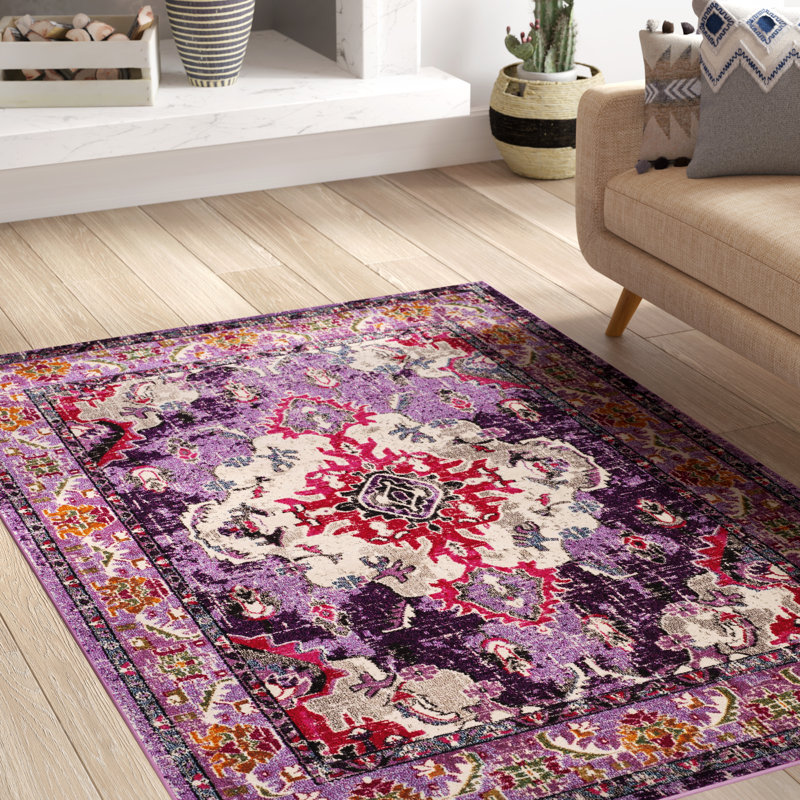 Mistana™ Indira Oriental Area Rug in Violet/Fuchsia & Reviews Wayfair